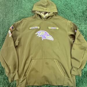 Nike Baltimore Ravens NFL Camo Salute to Service Hoodie Sweatshirt Hoodie XXL
